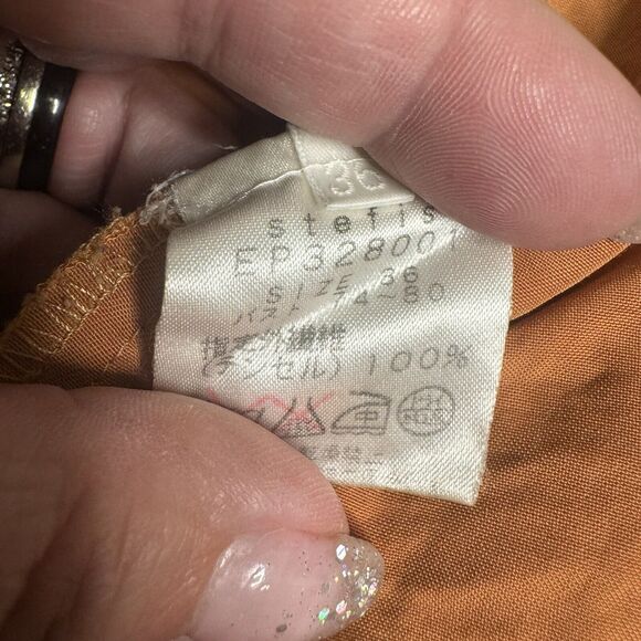 Stefis Jacket SZ M Caramel Brown Terra Cotta Color Flowy Jacket Pockets - Picture 9 of 9